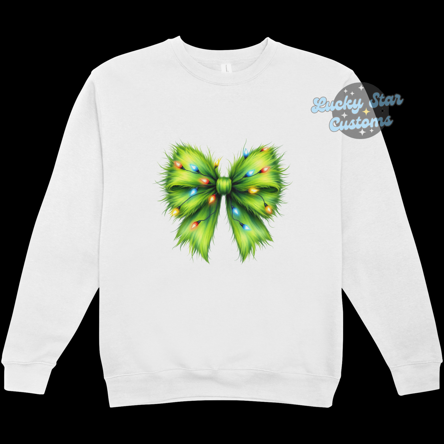 Adult Christmas Character Bow Sweatshirt